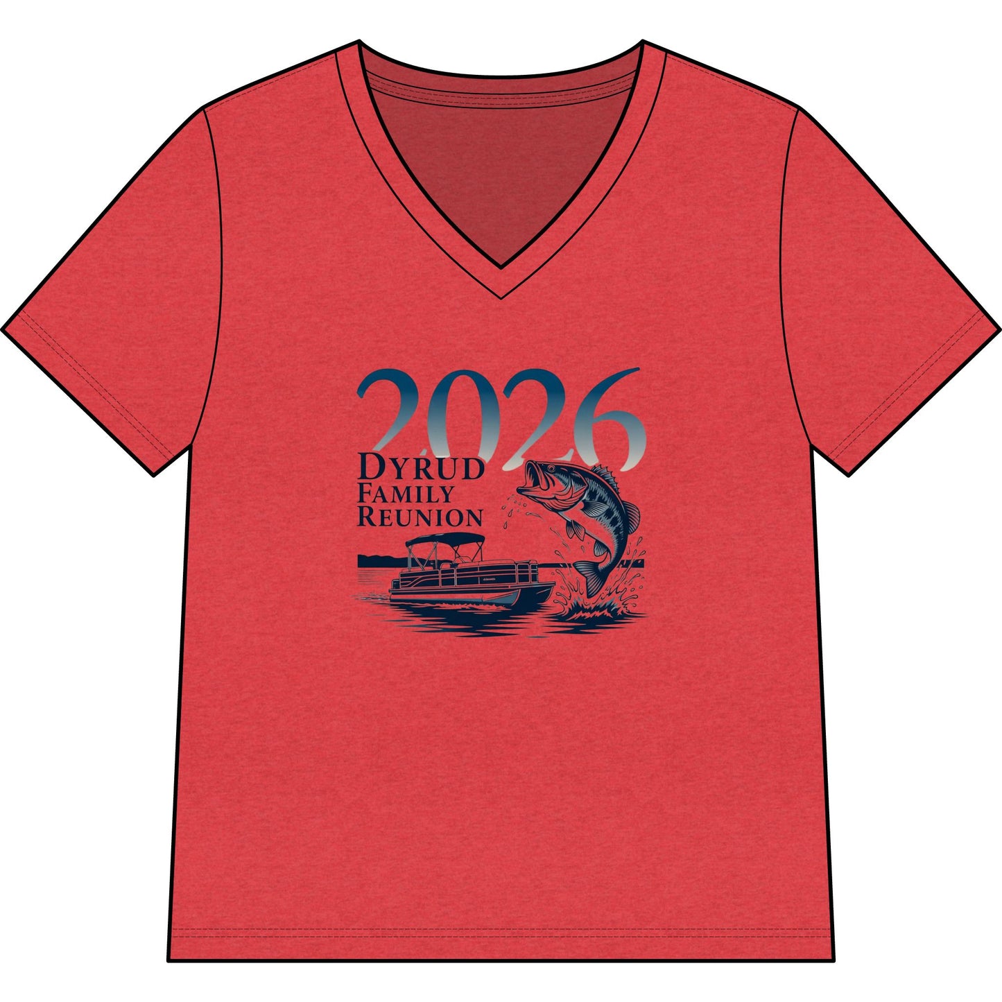 2026 Family Reunion Fishing Tee - Women’s V-Neck
