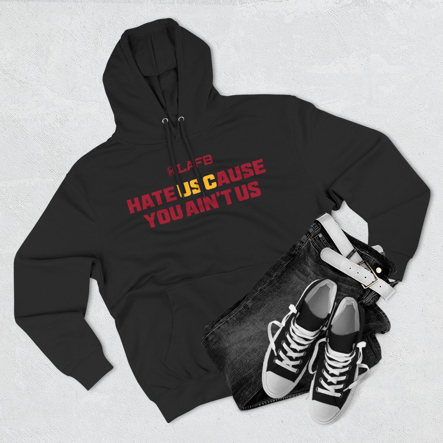 Hoodie — "Hate Us 'Cause You Ain't Us" Bold Graphic Fleece Hoodie